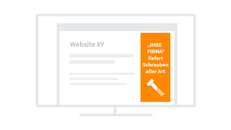 Schematische Darstellung der Ausspielung von Bannern durchs Retargeting