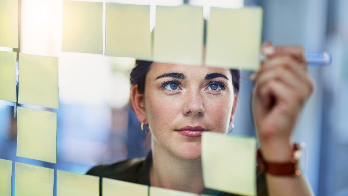 Woman working on content marketing strategy