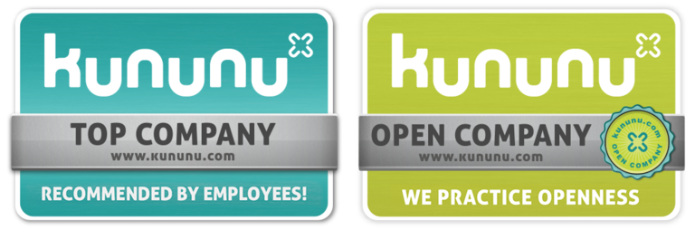 kununu TOP COMPANY and kununu OPEN COMPANY badges